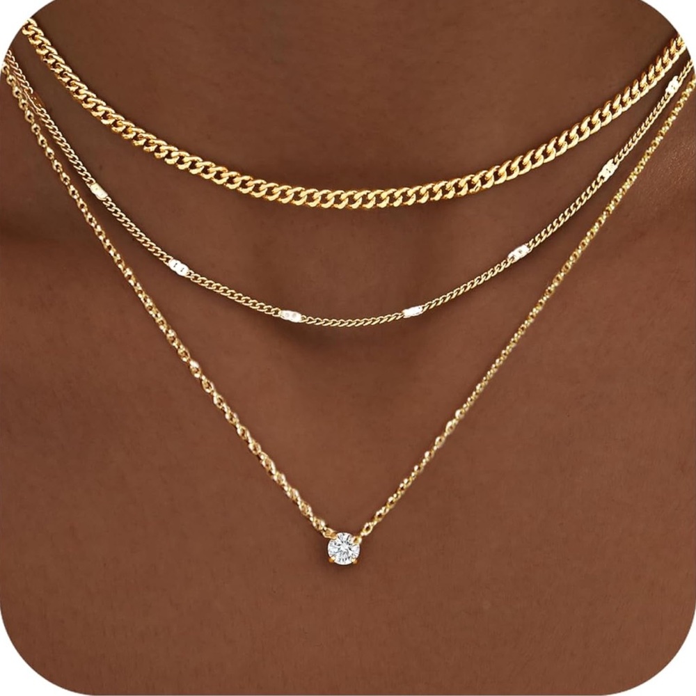 Elegant Gold Layered Necklace Set